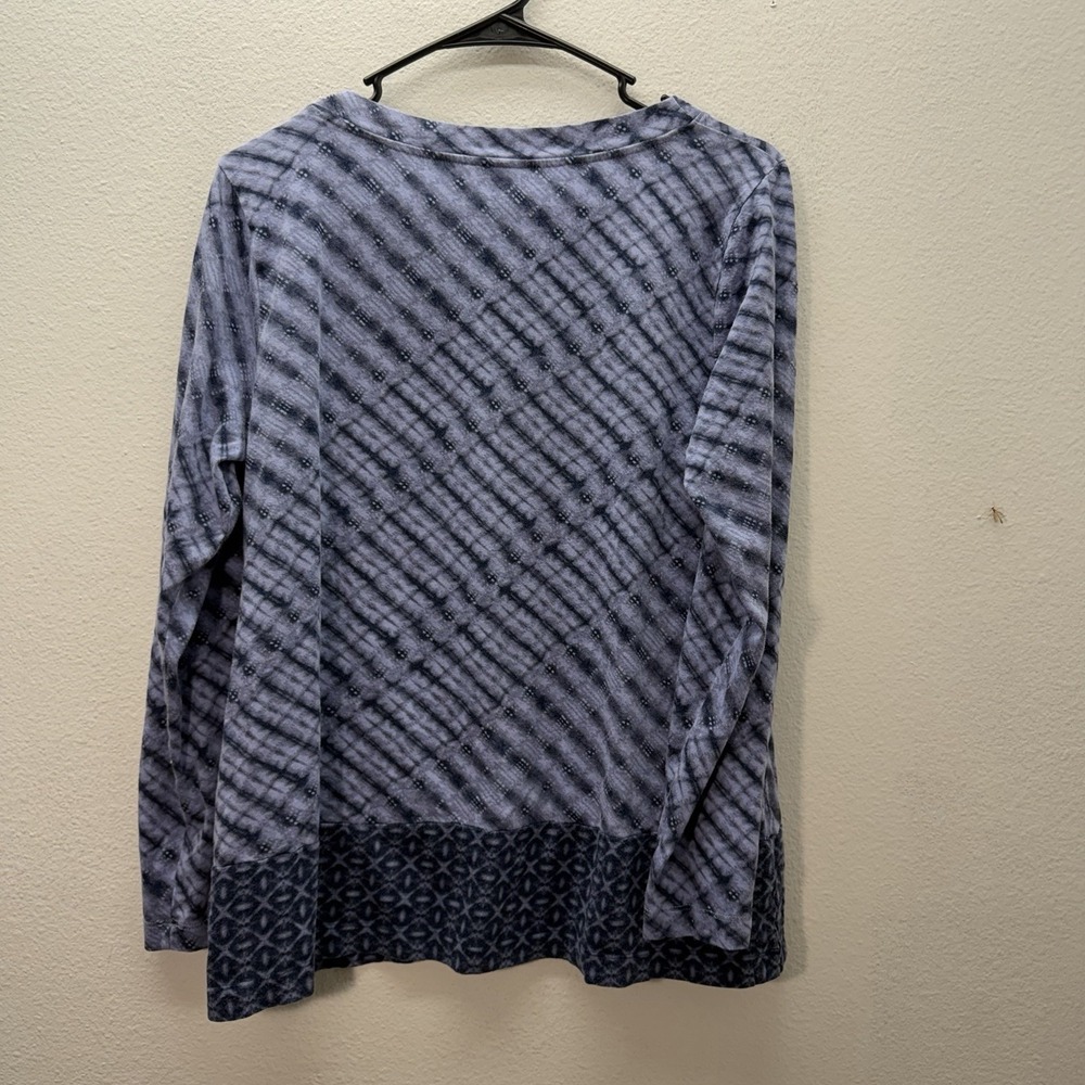 Pure Jill J Jill Women Top Tie Dye Blue V Neck Boho Tunic Cotton Blend Sz M - Picture 4 of 5